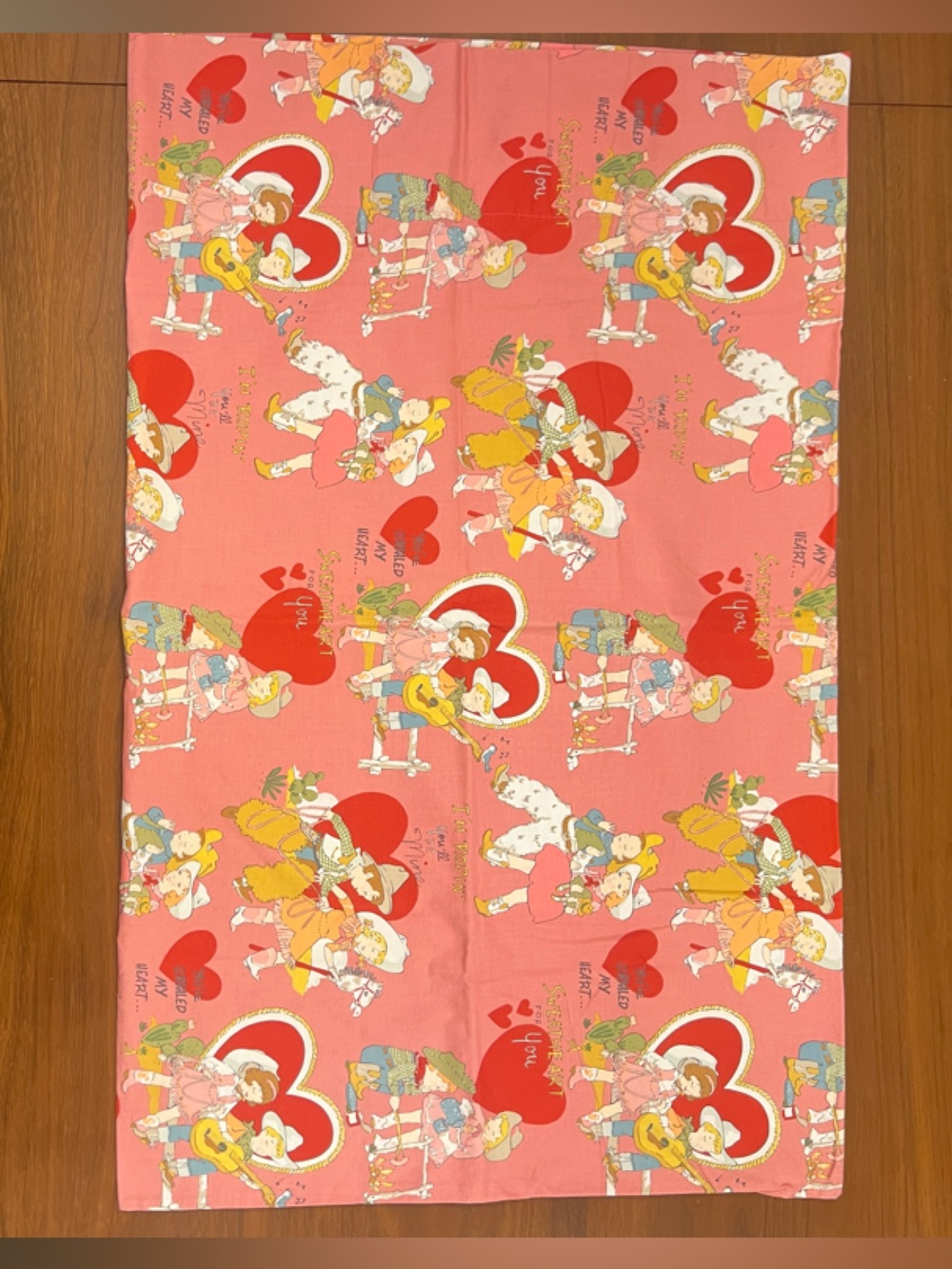 Vintage cowboy & Cowgirl Valentine one cotton pillowcase Alexander Henry